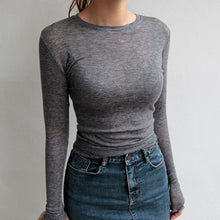 Load image into Gallery viewer, Casual Slimming Round Neck Long Sleeves Fitted Top
