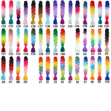Load image into Gallery viewer, Ombre Jumbo Braid 24 Inches Synthetic Braiding Hair Extension For Women DIY Hair Braids Pink Purple Yellow Gray 1