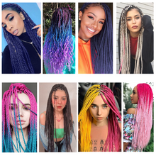 Load image into Gallery viewer, Ombre Jumbo Braid 24 Inches Synthetic Hair Extensions For Women DIY Hair Braids Pink Purple Yellow Gray Multi Colors 2