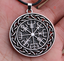 Load image into Gallery viewer, Nordic Symbol Viking Rune Circle Amulet Pendant Necklace