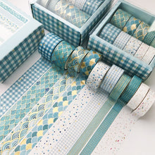 Load image into Gallery viewer, Scrapbooking Junk Journaling 10 Pcs/Set Gold Stamping Washi Tape Decorative Adhesive Tape Scrapbooking Diary Sticker Stationery