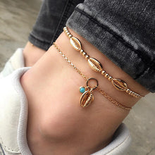 Load image into Gallery viewer, Bohemian Shell Chain Anklet Sets For Women Gold Plated Chains Sequins Ankle Bracelet Summer Beach Jewelry Gifts 18 Sets to Choose From