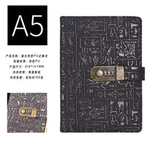 Load image into Gallery viewer, Selected Egyptian Theme Notebook A5 A6 B5 Password Lock Aztec Notebook Diary British Museum Retro Simple Business Notebook