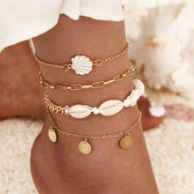 Load image into Gallery viewer, Bohemian Shell Chain Anklet Sets For Women Gold Plated Chains Sequins Ankle Bracelet Summer Beach Jewelry Gifts 18 Sets to Choose From