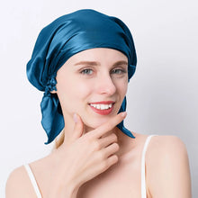 Load image into Gallery viewer, 100% Natural Mulberry Silk Night Silk Cap Sleeping Cap Pure Silk Hair Wrap Sleeping Bandana For Women & Girls