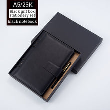 Load image into Gallery viewer, A5 A6 Business Black or Brown Leather Company Notebook Office Supplies 6 Ring Binder Journals Planner