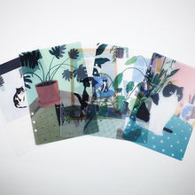 Load image into Gallery viewer, 40Sheet Black A5 A6 6-hole Loose-leaf Refill Inner Page Colored Inner Pages Line Grid Blank Weekly Inside Paper Stationery