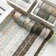 Load image into Gallery viewer, Scrapbooking Junk Journaling 10 Pcs/Set Gold Stamping Washi Tape Decorative Adhesive Tape Scrapbooking Diary Sticker Stationery