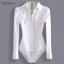 Load image into Gallery viewer, 2023 Fashion Bodysuit Long Sleeve Women Body Shirt Office Lady Work Uniforms Spring White Blouses And Tops Slim Autumn Clothes