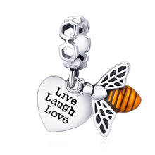 Load image into Gallery viewer, Bamoer 925 Sterling Silver Family Maternal Love Baby Feet Mom Heart Charms Pendants for Bracelet Bangle DIY Jewelry