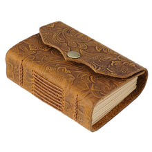 Load image into Gallery viewer, Hand Made Cool Pocket Mini Size Genuine Leather Journal Thick Notebook Blank Kraft Paper Sketchbook Gift