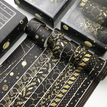Load image into Gallery viewer, Scrapbooking Junk Journaling 10 Pcs/Set Gold Stamping Washi Tape Decorative Adhesive Tape Scrapbooking Diary Sticker Stationery