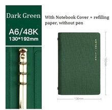 Load image into Gallery viewer, A5 A6 Business High-grade PU Leather Meeting Notebook Spiral 6 Holes Diary Planner Cute A5 A6 Personal Diary Gift