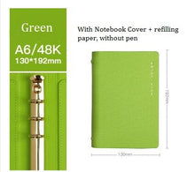 Load image into Gallery viewer, A5 A6 Business High-grade PU Leather Meeting Notebook Spiral 6 Holes Diary Planner Cute A5 A6 Personal Diary Gift
