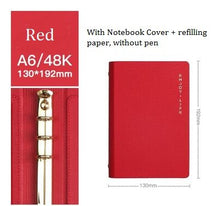 Load image into Gallery viewer, A5 A6 Business High-grade PU Leather Meeting Notebook Spiral 6 Holes Diary Planner Cute A5 A6 Personal Diary Gift