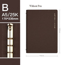 Load image into Gallery viewer, A5 A6 Business High-grade PU Leather Meeting Notebook Spiral 6 Holes Diary Planner Cute A5 A6 Personal Diary Gift