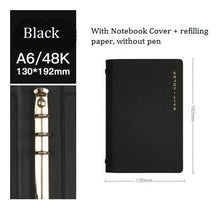 Load image into Gallery viewer, A5 A6 Business High-grade PU Leather Meeting Notebook Spiral 6 Holes Diary Planner Cute A5 A6 Personal Diary Gift
