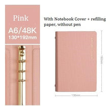 Load image into Gallery viewer, A5 A6 Business High-grade PU Leather Meeting Notebook Spiral 6 Holes Diary Planner Cute A5 A6 Personal Diary Gift