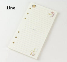 Load image into Gallery viewer, 40Sheet Black A5 A6 6-hole Loose-leaf Refill Inner Page Colored Inner Pages Line Grid Blank Weekly Inside Paper Stationery
