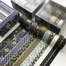 Load image into Gallery viewer, Scrapbooking Junk Journaling 10 Pcs/Set Gold Stamping Washi Tape Decorative Adhesive Tape Scrapbooking Diary Sticker Stationery