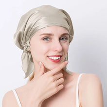 Load image into Gallery viewer, 100% Natural Mulberry Silk Night Silk Cap Sleeping Cap Pure Silk Hair Wrap Sleeping Bandana For Women & Girls