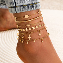 Load image into Gallery viewer, Bohemian Shell Chain Anklet Sets For Women Gold Plated Chains Sequins Ankle Bracelet Summer Beach Jewelry Gifts 18 Sets to Choose From