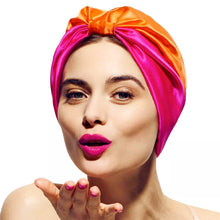 Load image into Gallery viewer, Satin Salon Bonnet Sleep Bonnet Silk Sleeping Cap Hair Care Bonnet Head Wrap Protective Hat for Beautiful Hair