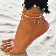 Load image into Gallery viewer, Bohemian Shell Chain Anklet Sets For Women Gold Plated Chains Sequins Ankle Bracelet Summer Beach Jewelry Gifts 18 Sets to Choose From