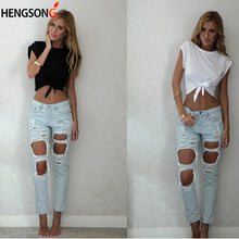 Load image into Gallery viewer, Summer Essential T- Shirt Style Knotted Tie Front Light Weight Crop Tops O Neck Short Sleeve Beige/White Black Gray