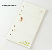 Load image into Gallery viewer, 40Sheet Black A5 A6 6-hole Loose-leaf Refill Inner Page Colored Inner Pages Line Grid Blank Weekly Inside Paper Stationery
