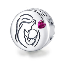 Load image into Gallery viewer, Bamoer 925 Sterling Silver Family Maternal Love Baby Feet Mom Heart Charms Pendants for Bracelet Bangle DIY Jewelry