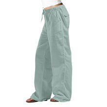 Load image into Gallery viewer, Unparalleled Comfort Linen Elastic Waist Draw String Relaxed Fit Straight-leg Pants Trousers Front and Back Pockets 12 Colors Sizes S-5XL