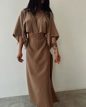 Load image into Gallery viewer, Stunning Elegance Hollow Out Backless Slim V-neck Cotton And Linen Long Dress Black or Brown Color Choice