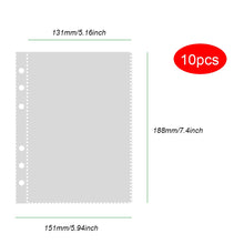 Load image into Gallery viewer, A5 Six Ring Clear Binder Refill 1 2 4 Pockets Sleeves Toploader Photocards Holder Photo Album Sheets 10 Pieces