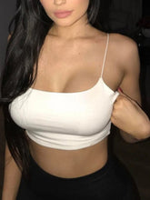 Load image into Gallery viewer, Sexy Summer Spaghetti Strap Camis Crop Top Women Casual Tank Tops Vest Crop Tops Khaki Black White