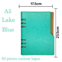 Load image into Gallery viewer, A5 or A6 Leather Cover Notebook 6 Ring Mini Binder Index with Pen Holder Filler Diary Agenda Planner Accessories Journal