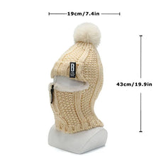 Load image into Gallery viewer, Women Wool Knitted Hat Ski Hat Windproof Winter Outdoor Scarf Collar Keep Face Warm Beanies Hat