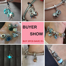 Load image into Gallery viewer, Fit Pandora 925 Original Bracelet Chameleon Luminous Firefly Butterfly Silver Charms Beads For DIY Christmas Jewelry Gift Making