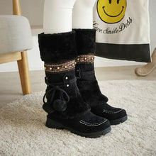Load image into Gallery viewer, Women's Knight Boots Faux Suede Fleece Winter Fall Warm Boots Medium Heel Tall Bohemian Boots