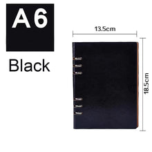 Load image into Gallery viewer, A5 or A6 Leather Cover Notebook 6 Ring Mini Binder Index with Pen Holder Filler Diary Agenda Planner Accessories Journal