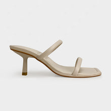 Load image into Gallery viewer, The Perfect Summer Medium High Heel Leather Sandals Square Toe Heeled Slippers Leather/ Leather Suede Uppers for Superior Comfort