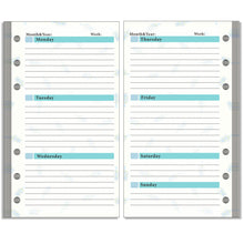 Load image into Gallery viewer, A6 Loose Leaf Notebook Refill Spiral 6 Ring Binder Inner Page Budget Page Weekly Monthly Inside Paper Stationery
