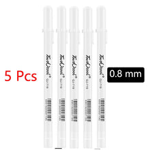 Load image into Gallery viewer, White Gel Pens Pack of 1/3/5 Pcs 2.0mm 1.0mm 0.8mm Oily Waterproof DIY Scrapbooking Graffiti Junk Journaling Sketching Markers Stationery Writing School Supplies