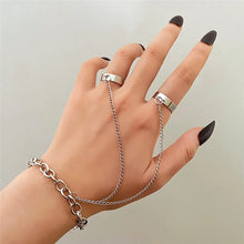 Load image into Gallery viewer, Punk Gothic Geometric Silver Gold Color Wrist Chain Rings Charms Jewelry