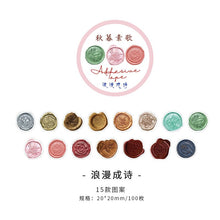 Load image into Gallery viewer, 100PCS/roll Vintage Washi Masking Tapes Stickers Designer Stationery Notebook Junk Journal Hand Account Diary Scrapbook Supplies Sticker
