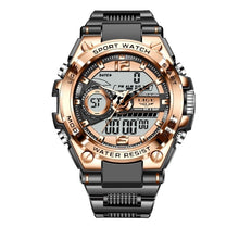 Load image into Gallery viewer, LIGE Men Digital Military Watch 50m Waterproof LED Quartz Clock Stainless Steel/Plastic Band Big Watches Gold Black Silver