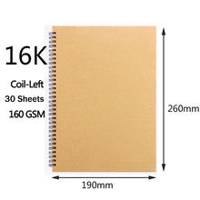 Load image into Gallery viewer, sketchbook Spiral Art Notebook Kraft Paper Blank 160GSM HardCover School Supplies Pencil Drawing Notepad Stationary