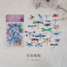 Load image into Gallery viewer, 40PCS Bag Retro Butterfly Fern Flowers Mushroom Stickers Bag Diary Sticker Scrapbooking Journal Supplies Designer Stationery Kids Pack Journaling