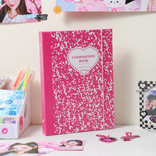 Load image into Gallery viewer, A5 Binder 6 Ring Hard Cover Collection Book Pearl Heart Journal Refills Bandage Postcards Sticker Organizer