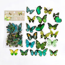 Load image into Gallery viewer, 40PCS Bag Retro Butterfly Fern Flowers Mushroom Stickers Bag Diary Sticker Scrapbooking Journal Supplies Designer Stationery Kids Pack Journaling